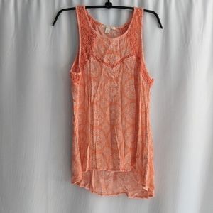 Miami Peach 🍑 Crepe Crotchet Tank Top